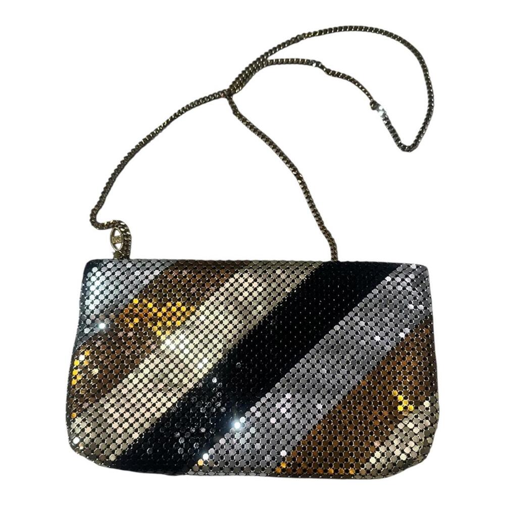 Sequin Crossbody‎ Black/Gold/Silver with Gold Chain Strap